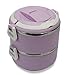Moshi Moshi Kolorowe, okrągłe pudełko na lunch z podwójną warstwą – kolor do wyboru (fioletowy)