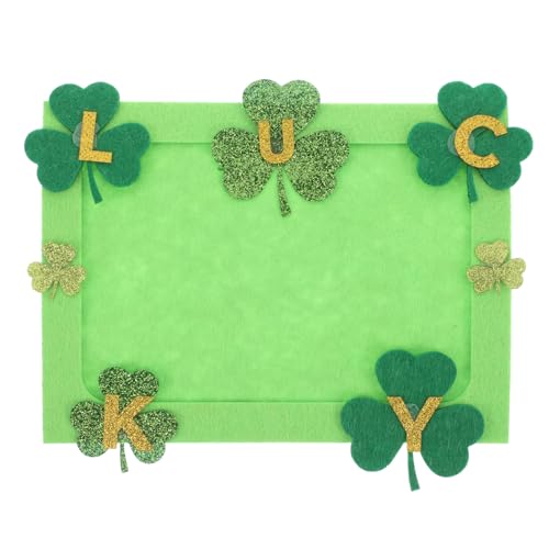 LUOZZY St Patricks Day Diy Craft Kit Irish Festival Felt Photo Frames with Lucky Shamrocks Stickers for Home Classroom Party Decorations