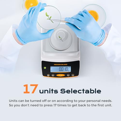 Image of Bonvoisin Lab Analytical Balance 500g x 0.001g Precision Digital Scale .001 Gram Accuracy Laboratory Scientific Milligram Scale 17 Units Selectable