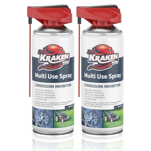 Kraken Bond Multi Use Spray (2 x11 oz.) - Corrosion Inhibitor, High-Performance Penetrating Oil Lubricant for Home & Automotive, Perfect for Garage Doors, 360° Easy to Use & No Residue | 2 Pack