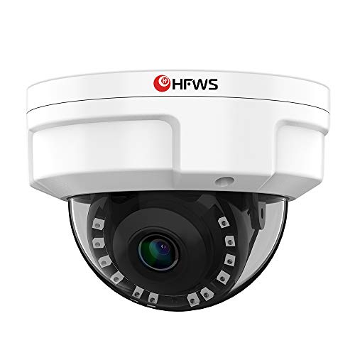 HFWS Dome Security Camera Outdoor,5MP HD Wired Surveillance Cameras,Waterproof,Night Vision,Motion Detect,Audio,Support Onvif
