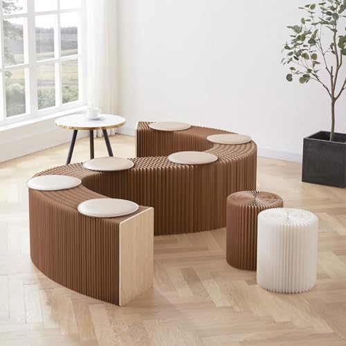 Tabouret d'orgue en papier marron pour libérer de l'espace chez soi - 5