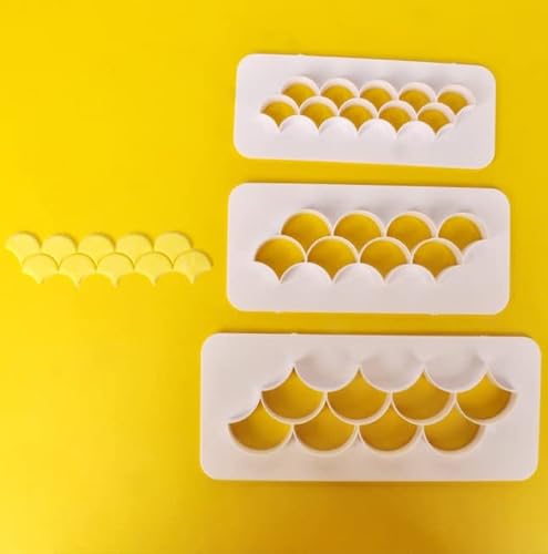 Hongyunoh 12 Pieces Cake Mold Cookie Fondant Cutters, Geometric Biscuit Cutters Embossing Square And Hexagon Fish Scale For Birthday Cupcake Decorating, White (Kg11) #TOP4