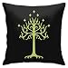 Sofá Almohadas Árbol Blanco Señor de la Almohada de Anillo Cubiertas de Almohada Cuadrada Decorativa Funda de cojín sólido Suave para sofá Coche de Dormitorio 18 x 18 Pulgadas