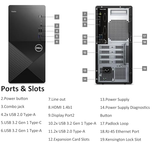 undefined Dell Desktop Computers Tower PC for Home Business Student, 12th Gen Intel 4-Core Processor, 32GB DDR5 RAM, 1TB PCIe SSD, WiFi 6, Bluetooth, DisplayPort, HDMI, Type-C, Windows 11 Pro の商品画像 4
