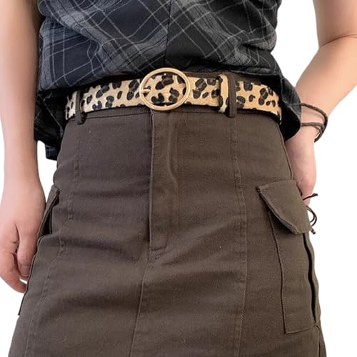 Waist Belt Leopards Print Chain for Cowgirl Stylish Simple Buckle Retro Buckle Waist Chain Belt4