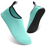 RICHDMI Zapatos de Playa, Zapatos de Agua Hombre, Zapatillas de Agua Para Mujer, Calzado Agua Secado Rápido Zapatillas de Deportes Acuáticos Buceo Natación Surf Yoga(Verde, numeric_38)