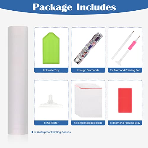 DAERLE Diamond Painting Butterfly Diamond Art Kit for Adults & Kids, 30x40cm/12x16in, Modern Style, Unisex, All Seasons, Non-Foldable