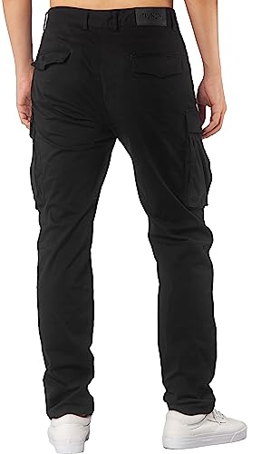 ITALYMORN Black Cargo Pants for Men Slim fit Khaki Work Pants with Pockets2