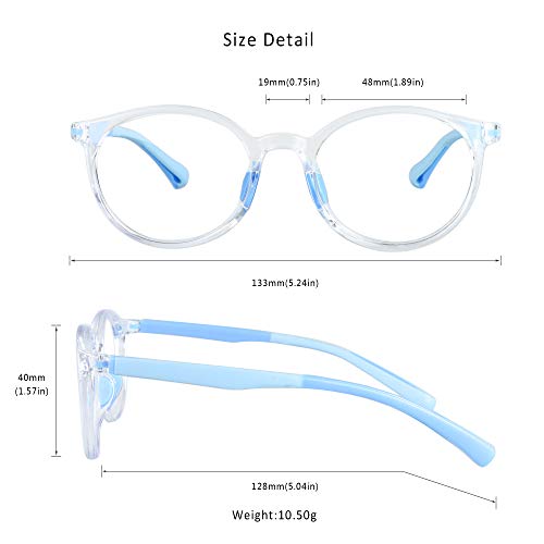 Image of LifeArt Kid Blue Light Blocking Glasses, Filters 85% of Harmful Blue Light,Cut UV400, Anti Eyestrain and Blurry, Computer Reading Glasses, Anti Glare(LightBlue)