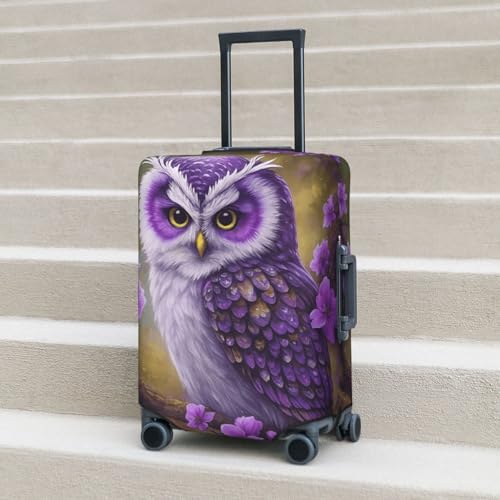 Purple Owl Suitcase Cover Fashion Luggage Covers Anti-Scratch Elastic Lightweight Protector For Travel Outdoor X-Large3