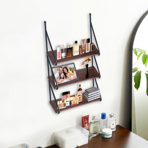 Image of Wall Mount Floating Shelves for Books Shelf, Antiques, Organizer, Storage - DIY - MDF (Solid Wood-Steel 1 Shelf)