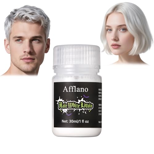 Temporary White Hair Color, Washable Makeup White Hair Dye | Realistic & Safe, Perfect for Santa Beard, Eyebrows, Whitener Hair Paint for Halloween Cosplay, Theatre, Film, Party, Easy to Apply (1 oz)