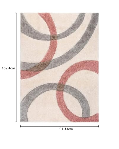 Image of Shaggy Carpet for Living Room 3 X 5 FEET Fluffy Plush Area Rug, Thick Fur Floor Carpet Modern Cozy Rug for Home Decor, Kids Room Bedside Hall, Durable Comfortable Shaggy Rug (L,beigeGreyIvory)