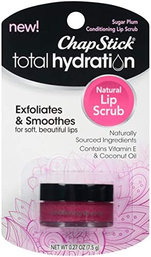 ChapStick Total Hydration Sugar Plum Flavor Conditioning Lip Scrub and Lip Exfoliator Jar - 0.27 Oz