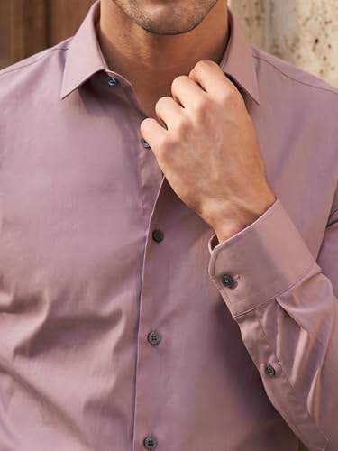 Image of Louis Philippe Men's Slim Fit Bamboo Blend Sustainable Stretch Young Formal Shirt