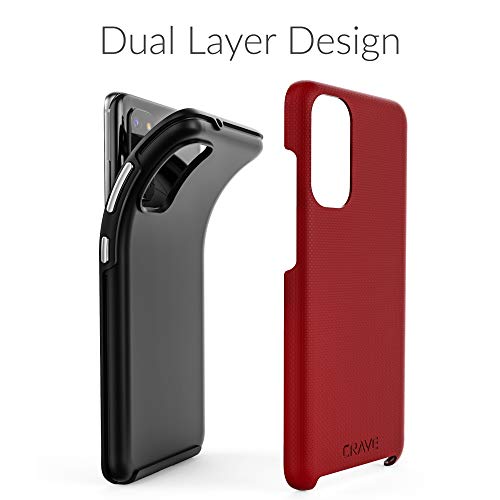 Image of Crave for Samsung Galaxy S20 Case, Shockproof Protection Dual Layer Case for Samsung Galaxy S20 5G (6.2 inch) - Red