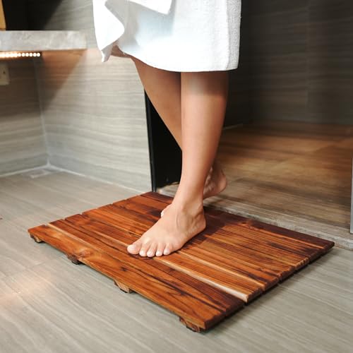 VaeFae Teak Shower Mat, Non-Slip Bath Mat, Luxury Spa Mat, Wooden Mat for Bathtub (Large) by VaeFae - Image 4