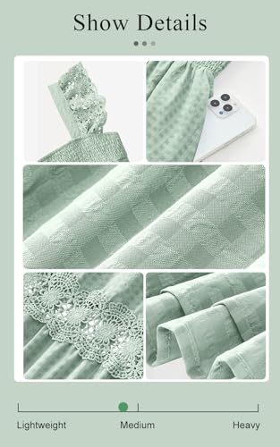 Image of PRETTYGARDEN Women's Smocked Summer Maxi Dresses 2026 Ruffle Cap Sleeve Square Neck Lace Detail Flowy Sundress with Pockets