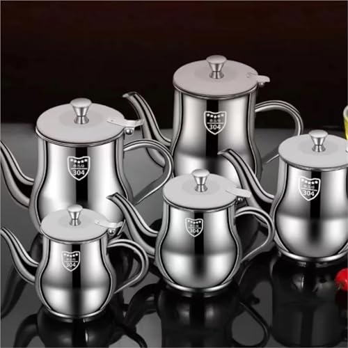 Botella de aceite EnxJire para mesa y cocina con boquilla hermética y filtro de red 4