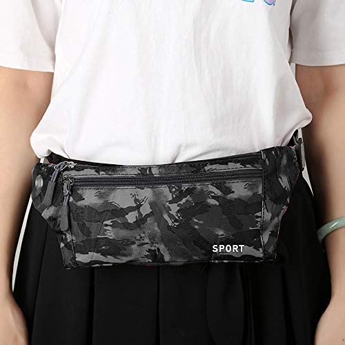Pacote de cintura, Romacci Moda feminina camuflagem impressa bolsa de cintura esportiva ao ar livre