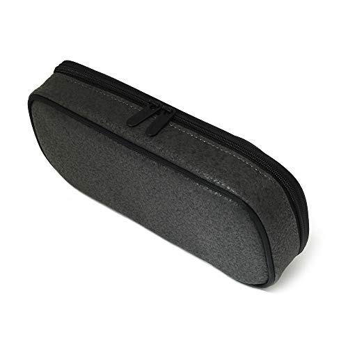 Image of LOONLOON 663 Stone Pencil Case Dark Gray - Large Capacity Multi-Section Pen Pouch with Divider, School, College, Office, Student Stationery Organizer