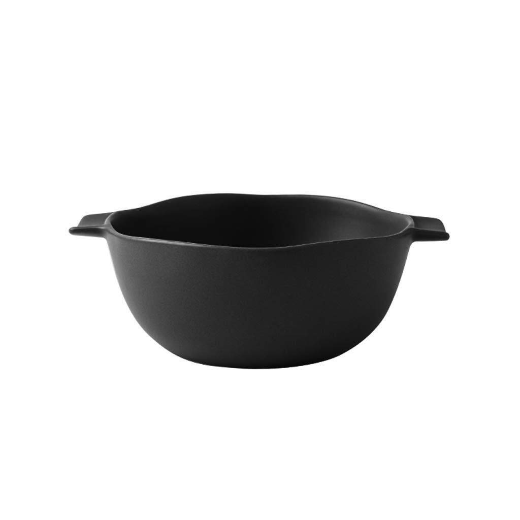 WOTZOV Dishware Japanese Ceramic Bowl,Household Binaural Large Ceramic Tableware Set Soup Pot Porcelain Bowl Bowl Commercial Noodle Bowl，C
