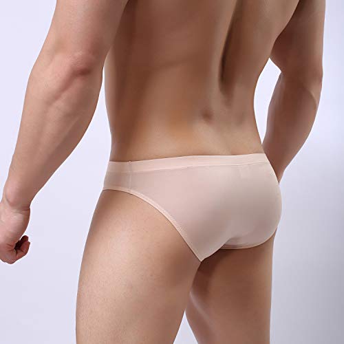 Sexy Smooth Low Waist Seamless Men Underwear Thin Underpants Ice Silk Briefs Mini Bikini3