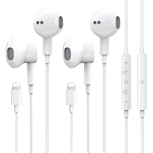 2 Pack with Apple Earbuds for iPhone Headphones Wired Earphones with Microphone【with Apple MFi Certified】 Noise Isolating Headsets for iPhone 13/12/SE/11/XR/XS/X/8/8 Plus/7/7Plus