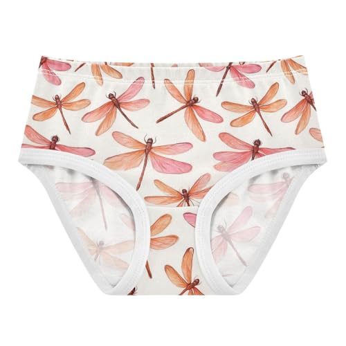 Joisal Bright Toddler Girls Underwear 2t Cotton Cute Panties Girl Pink Orange Dragonflies Beige Briefs Kids Undies