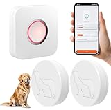 YisTech WiFi Dog Door Bell for Potty Training to Go Outside, Smart Doggie Door Bell for Dog, Wireless Doggy Doorbell with Phone App(Two Button One WiFi Receiver)