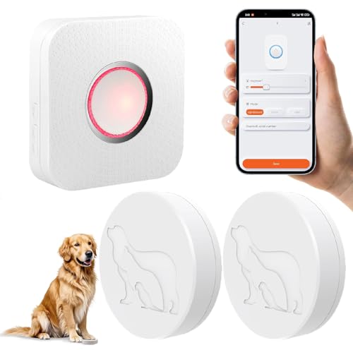 YisTech WiFi Dog Door Bell for Potty Training to Go Outside, Smart Doggie Door Bell for Dog, Wireless Doggy Doorbell with Phone App