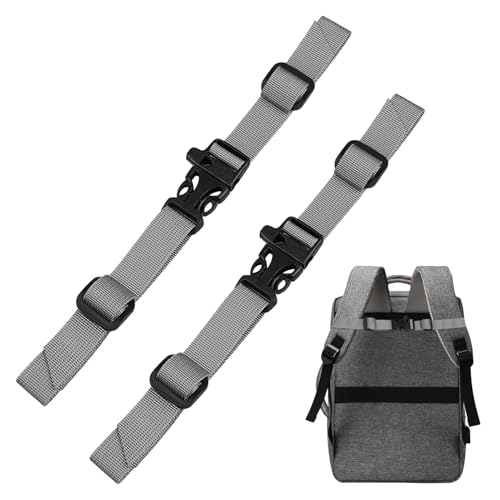 Miiqxx Backpack Chest Straps,2 PCS Non-Slip Quick Release Backpack Sternum Strap for School Bags,Sternum Straps For Backpacks Straps,Backpack Adjustable Chest Strap for Outside Travel (Gray)