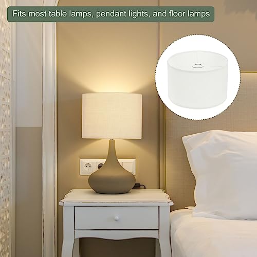 YOKIVE 2 Set Drum Lamp Shades, Table Lamps Floor Lamps, Beige, 12"x12"x8" - Image 3