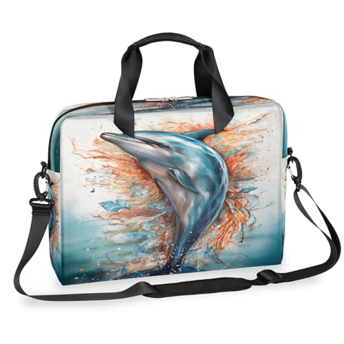 Maletín para portátil unisex 15.6-16 pulg diseño delfín miniatura 1