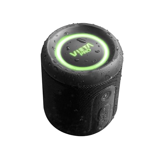 Vieta Pro Altavoz Bluetooth 5.3 Potente 25W, Resistente al Agua, 13H Batería, Micrófono, Aux-In, USB Tipo C, TWS, Compatible con Alexa | Altavoz Portátil Easy 4. Negro