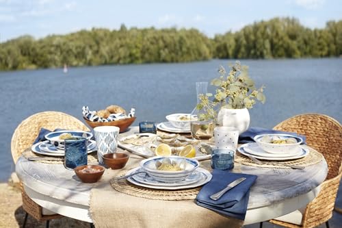 Lenox 895324 Blue Bay Melamine 20-Piece Dinnerware Set, Lightweight Melamine Material