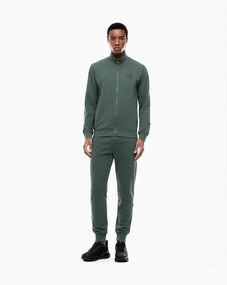Emporio Armani EA7 Tuta Estiva da Uomo Core Identity in Cotone Garzato, 8NPV60