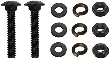 10-24 x 1" Carriage Bolt Kit, Round Head, Square Neck, Black Oxide Steel, Full Thread, Includes Flat Washers, Lock Washers and Hex Nuts, Quantity 100