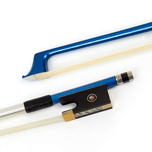 Kmise Carbon Fiber Violin Bows: Lightweight Violin Bow 1/2, Anti-Deformation Fiddle Bow, Ultra-Stretchy Horse Hair, Gift for Professional, Beginner, Adults, Kids Violins Practice (Blue)