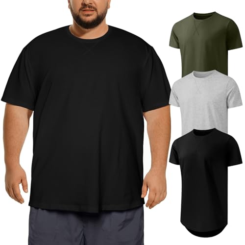 LemonVibe Mens Plus Size T-Shirt - Ultra Soft Tall & Big Short Sleeve Tee 7XL