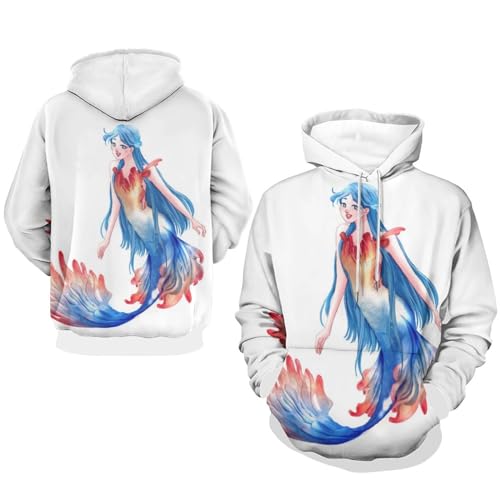 Sweat à capuche sirène UMENG pull unisexe à manches longues taille S