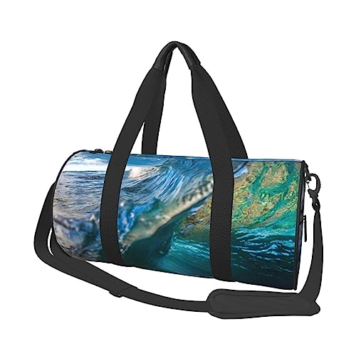 Sac de voyage rond imprimé tortue motif récif corallien