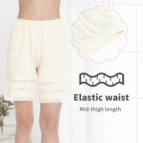 Image of MANCYFIT Half Slip Shorts Culotte for Women Split Skirt Lace Pettipants Snip 7-9 inch Inseam