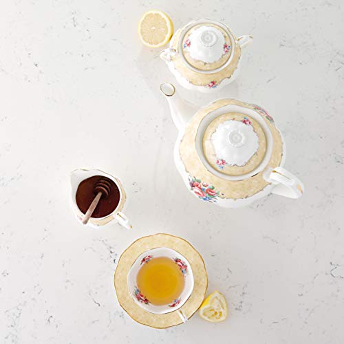 Royal Albert 100 Years 1990 3-Piece (Teapot, Sugar & Creamer) Tea Set, Bouquet #TOP2