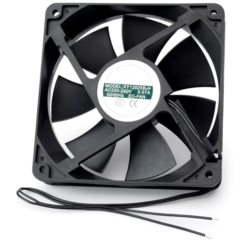Mhrxusd EC 12025 Cooling Fan Replace XY-12025B2H XY12025B2H for 110-240V Boosting High-Volume Fans 12mm Case Replacement Parts Accessories Black Plastic