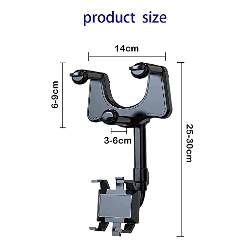 Youdiyla 360°Rotatable and Retractable Car Phone Holder - Rear View Mirror Phone Holder, Car Phone Holder Mount, Easy to Install and Remove, for All Mobile Phones and All Car - Image 3