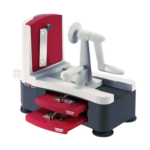 Westmark Mandoline en Spirale pour Nouilles de Légumes, Zoodles et Spirales de Légumes, 3 Lames, Lames Aiguisées en Acier Inoxydable, Spiromat, Gris/Blanc/Rouge, 11332260