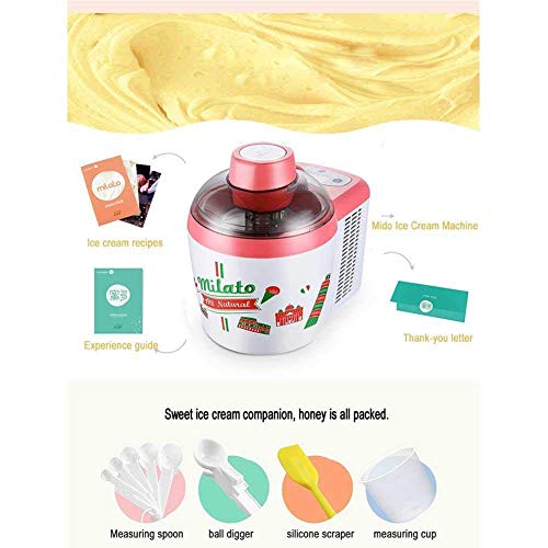 AYDQC Elektrische Eismaschine + 600ml Softeismaschine, geeignet für Eiscreme, Sorbet, (Kinder und Erwachsene Desserts… – Bild 3