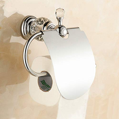 Preisvergleich Produktbild Toilettenpapierhalter Papierhalter Glas Kristall Dekorative Messing Toilettenpapierhalter Wasserdichtes Gewebe Chrom Finish Badezimmerzubehör